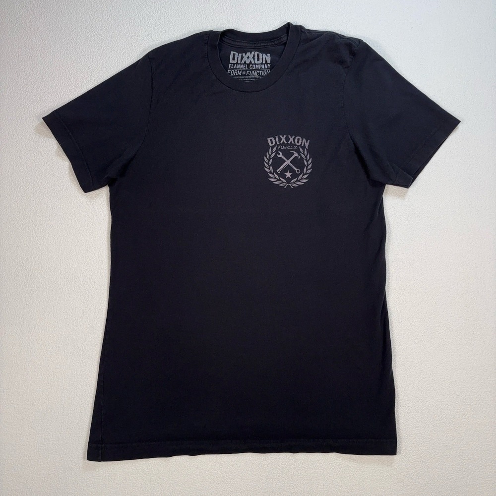 Dixxon Graphic Logo T-Shirt Men's M Black Foam Function Flannel Company *HOLE*